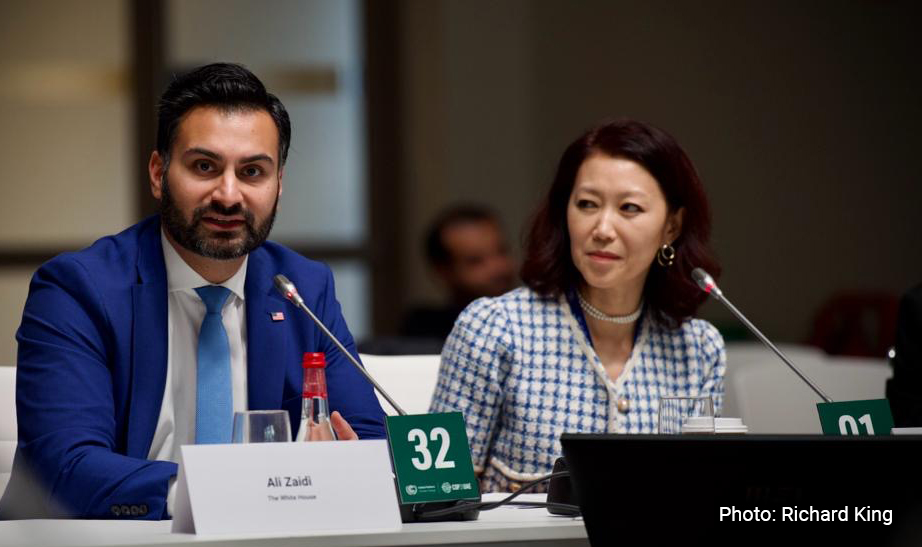 Ali Zaidi, National Climate Advisor at the Climate Policy Office, White House and Linda-Eling Lee, Founding Director and Head of the MSCI Sustainability Institute.