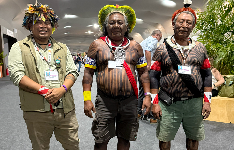 Indigenous leaders in the COP30 Blue Zone.