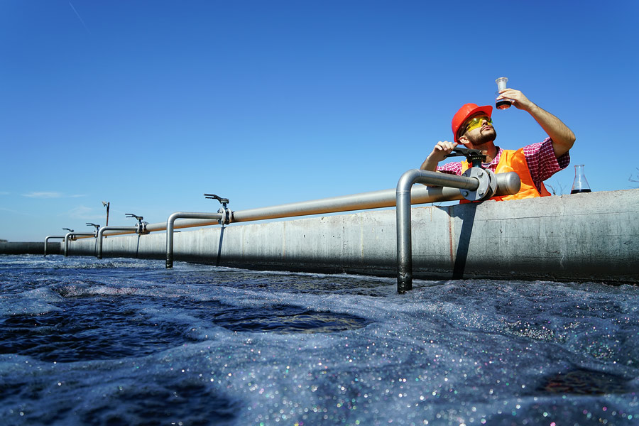 man_testing_water_quality